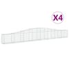 vidaXL buede gabionkurve 4 stk. 400x30x40/60 cm galvaniseret jern