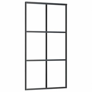 vidaXL skyded&oslash;r 102x205 cm sikkerhedsglas og aluminium sort