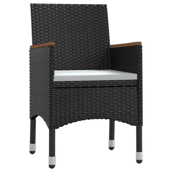 vidaXL spisebordssæt til haven 9 dele med hynder sort