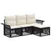 vidaXL Havesofa S&aelig;t 4 stk. Sort polyrattan
