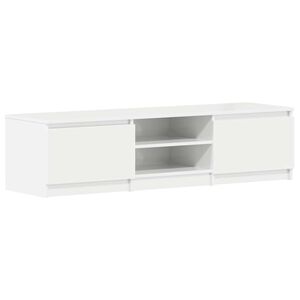 vidaXL tv-bord 140x40x35,5 cm konstrueret tr&aelig; hvid h&oslash;jglans