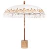 vidaXL Balinesisk parasol med base Cremefarvet &Oslash; 210-220 cm
