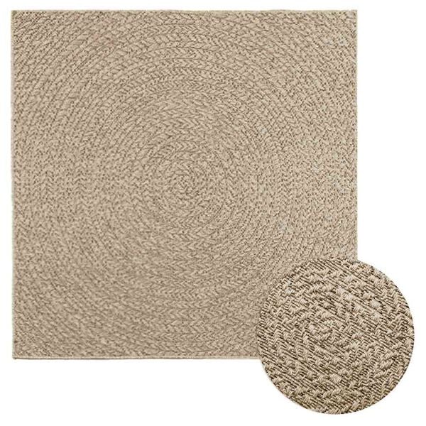 vidaXL gulvt&aelig;ppe ZIZUR beige 120x120cm jute-look indend&oslash;rs og udend&oslash;rs