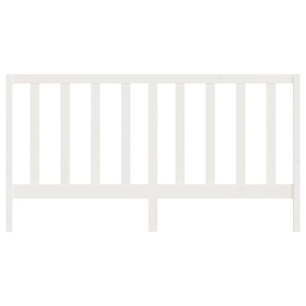 vidaXL sengegærde 206x4x100 cm massivt fyrretræ hvid