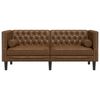 vidaXL 2-personers Chesterfield-sofa m. puder imiteret ruskind brun