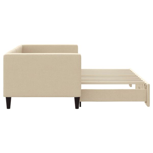 vidaXL daybed med udtr&aelig;k 80x200 cm stof cremefarvet