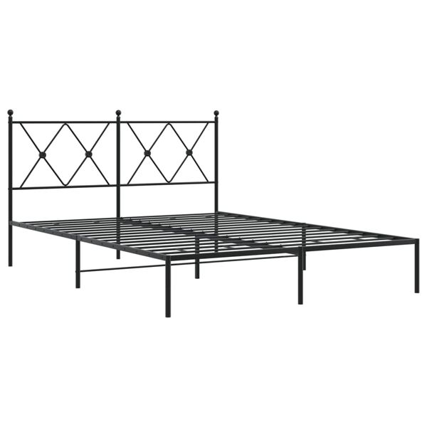 vidaXL sengeramme med sengegavl 140x190 cm metal sort