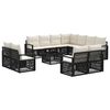 vidaXL Havesofa S&aelig;t 12 stk. Sort polyrattan