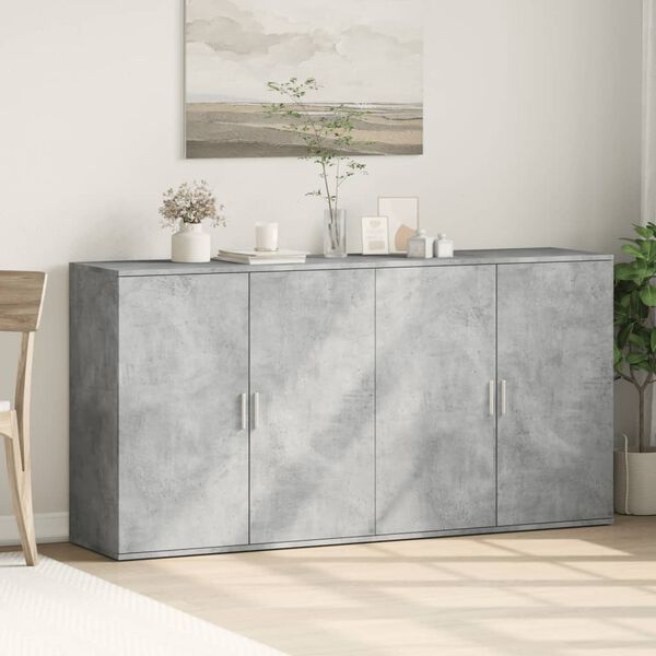 vidaXL skænke 2 stk. 79x38x80 cm konstrueret træ betongrå
