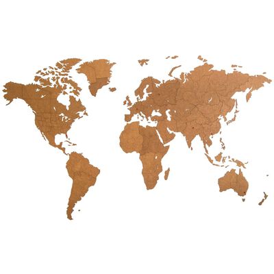 MiMi Innovations verdenskort træ vægpynt Giant 280 x 170 cm brun