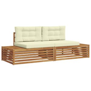 vidaXL Udend&oslash;rs sofagruppe Naturlig og Fl&oslash;de 203,5 x 83 x 73 cm