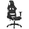 vidaXL gamingstol med massagefunktion + fodst&oslash;tte stof sort og hvid