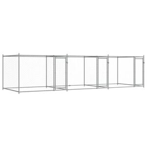 vidaXL hundeg&aring;rd med l&aring;ge 6x2x1,5 m galvaniseret st&aring;l gr&aring;