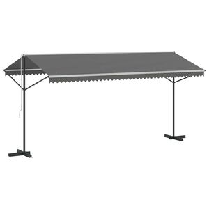 vidaXL Fritst&aring;ende markise Gr&aring; 5 x 3 m Polyester