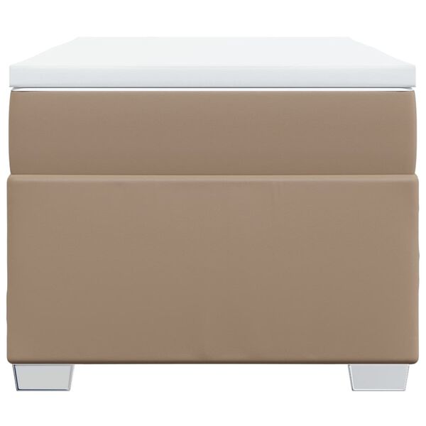 vidaXL kontinentalseng 100x200 cm kunstlæder cappuccinofarvet