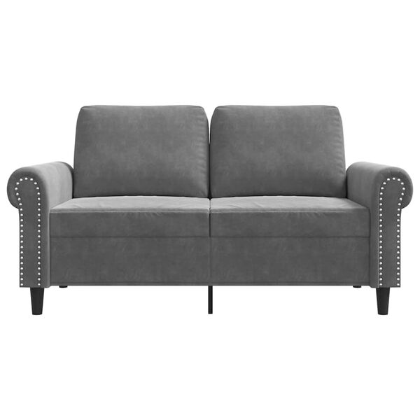 vidaXL 2-personers sofa 120 cm velour m&oslash;rkegr&aring;