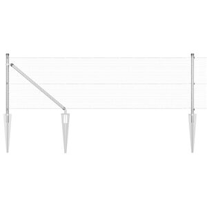 vidaXL Svejset tr&aring;dhegn med spidser 100 x 0,6 m Galvaniseret st&aring;l S&oslash;lv
