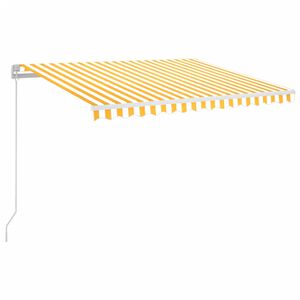 vidaXL markise m. LED 350x250 cm manuel betjening gul og hvid