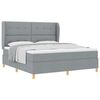 vidaXL Box spring seng med hovedg&aelig;rde Lysegr&aring; 200 x 180 cm Stof
