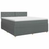 vidaXL Boxmadras med topmadras M&oslash;rkegr&aring; 140 x 190 cm Stof