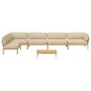 vidaXL Sofa S&aelig;t med pude Ensfarvet 6 pcs Beige Massivt Akacietr&aelig;