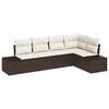 vidaXL Havesofa S&aelig;t 5 pcs Brun polyrattan