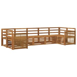 vidaXL Sektionalsofa s&aelig;t 6 pcs Naturfarvet Massivt Akacietr&aelig;