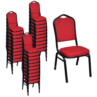 vidaXL spisebordsstole 30 stk. stof rød