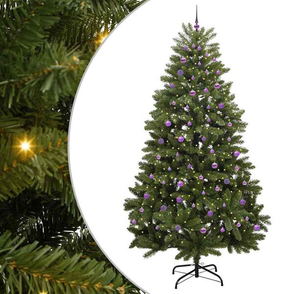 vidaXL Kunstigt juletr&aelig; med 300 LED'er Gr&oslash;n 270 cm PVC og metal