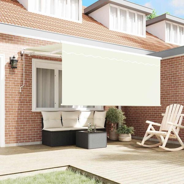 vidaXL Utr&aelig;kkelig Markise Creme 300 x 200 cm Polyester og Aluminium