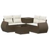 vidaXL Sofa S&aelig;t 6 stk. Brun og Creme Hvid Poly Rattan og St&aring;l