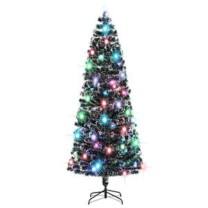vidaXL forudt&aelig;ndt juletr&aelig; med stativ og LED 240 cm fiberoptisk