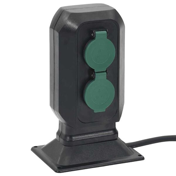 vidaXL udendørs strømforsyning 15,5x11x24 cm med spyd sort og grøn