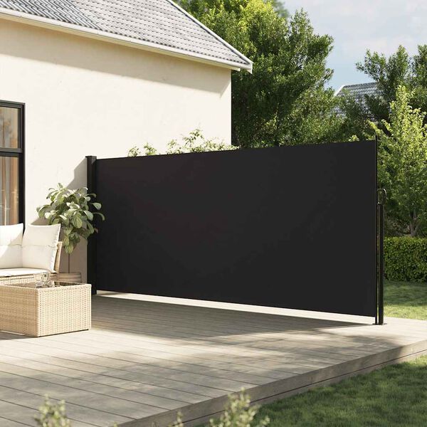 vidaXL sidemarkise 180x300 cm sammenrullelig sort