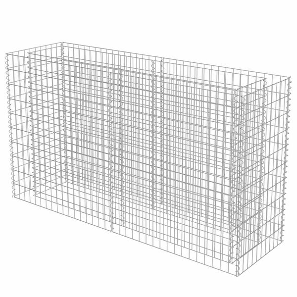 vidaXL gabion-h&oslash;jbed 180x50x100 cm galvaniseret st&aring;l