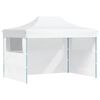 vidaXL foldbart festtelt med 3 sidev&aelig;gge 280x410x315 cm st&aring;l hvid