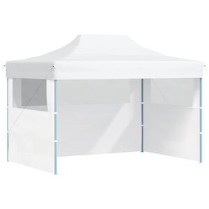 vidaXL foldbart festtelt med 3 sidev&aelig;gge 280x410x315 cm st&aring;l hvid