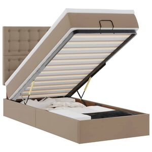 vidaXL osmannisk seng med madras 80x200 cm kunstl&aelig;der cappucino