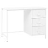 vidaXL industrielt skrivebord med skuffer 105x52x75 cm st&aring;l hvid