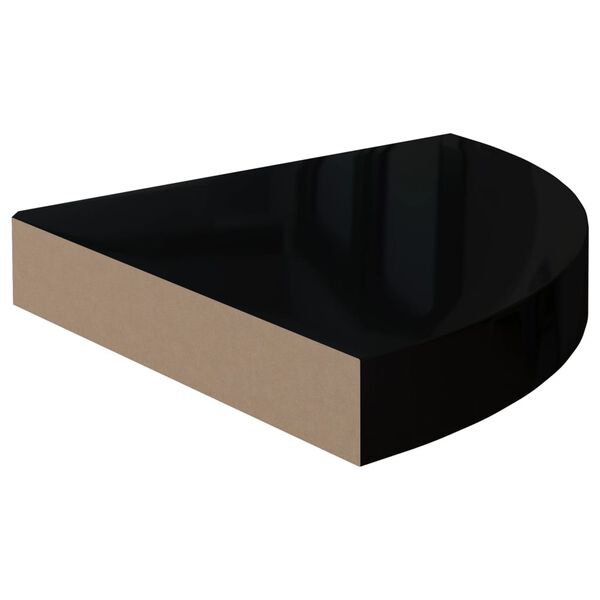 vidaXL hj&oslash;rnehylder 2 stk. 25x25x3,8 cm MDF sort h&oslash;jglans
