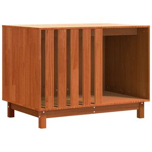 vidaXL Hundehus Voks brun 90 x 60 x 67 cm Massiv fyrretr&aelig;