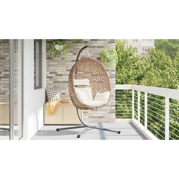 vidaXL H&aelig;ngende &aelig;ggestol Lys fl&oslash;de 104 x 100 x 191 cm polyrattan
