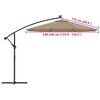 vidaXL reservestof til fritst&aring;ende parasol taupe 350 cm
