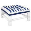 vidaXL pallehynde 70x70x12 cm stof stribet bl&aring; og hvid