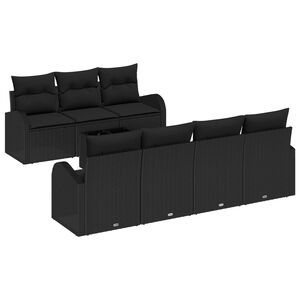vidaXL Havesofa S&aelig;t Sort 55 x 55 x 37 cm polyrattan