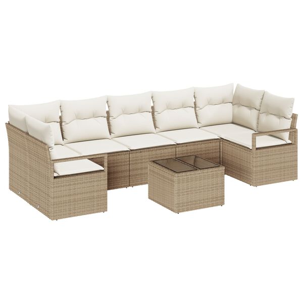 vidaXL Sofa S&aelig;t 8 pcs Beige og creme polyrattan
