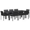 vidaXL Have Spisebordss&aelig;t 9 stk. Sort 200 x 80 x 73 cm polyrattan