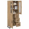 vidaXL Highboard med skuffe 2 pcs Artisan Egetr&aelig; Konstrueret tr&aelig;