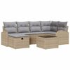 vidaXL Havesofa S&aelig;t 7 stk. Beige polyrattan