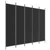 vidaXL 5-panels rumdeler 250x200 cm stof sort